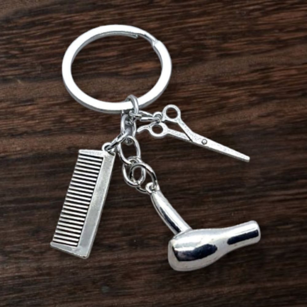 Hairdresser Hair Stylist Beautician Barber Key Chain Ring  Unisex Gift